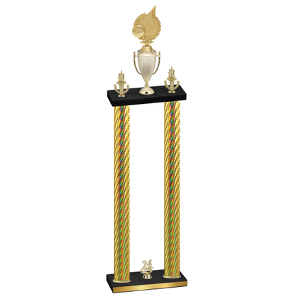 Double Gold Carbon Fiber Year Volleyball Trophy