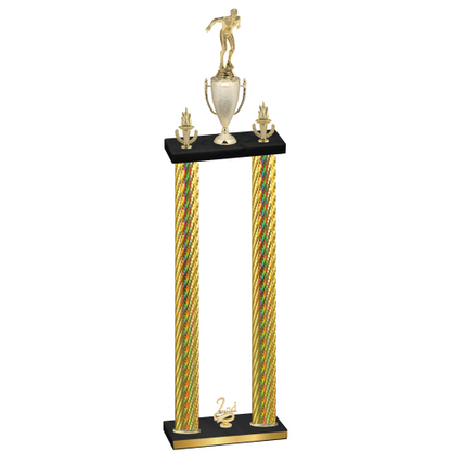 Double Gold Carbon Fiber Second Place Swimming Trophy