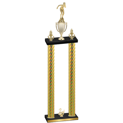 Double Gold Carbon Fiber Second Place Tennis Trophy
