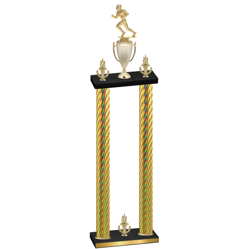 Double Gold Carbon Fiber Victory Football Trophy