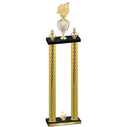 Double Gold Carbon Fiber Second Place Swimming Trophy