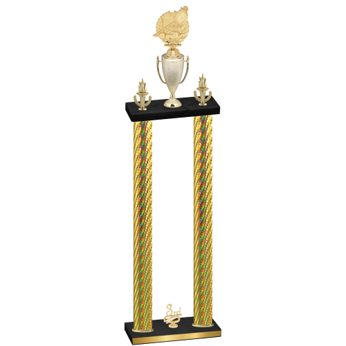 Double Gold Carbon Fiber Third Place Swimming Trophy
