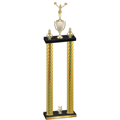 Double Gold Carbon Fiber Year Cheerleading Trophy