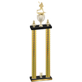 Double Gold Carbon Fiber Year Lacrosse Trophy