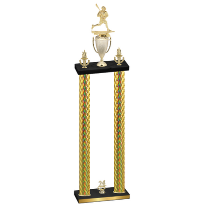 Double Gold Carbon Fiber Year Lacrosse Trophy
