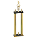Double Gold Carbon Fiber Victory Lacrosse Trophy