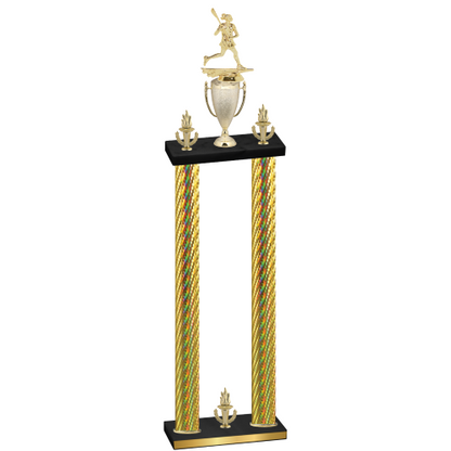 Double Gold Carbon Fiber Victory Lacrosse Trophy