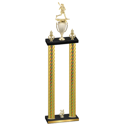 Double Gold Carbon Fiber Year Lacrosse Trophy