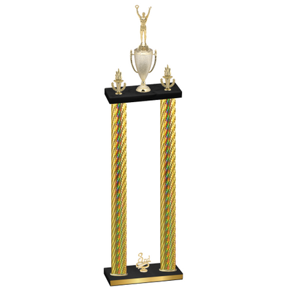 Double Gold Carbon Fiber Third Place Victory Trophy