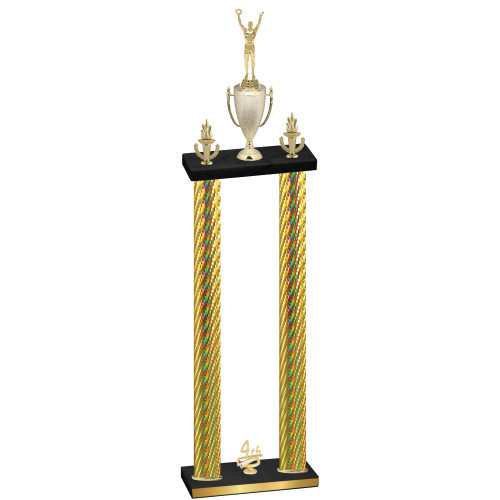Double Gold Carbon Fiber Fourth Place Victory Trophy