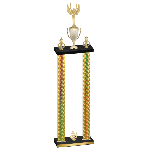 Double Gold Carbon Fiber Fourth Place Victory Trophy