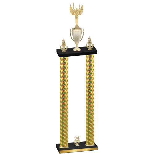 Double Gold Carbon Fiber Year Victory Trophy