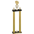 Double Gold Carbon Fiber Fourth Place Basketball Trophy
