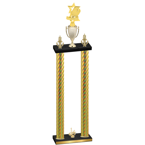 Double Gold Carbon Fiber First Place Pickleball Trophy