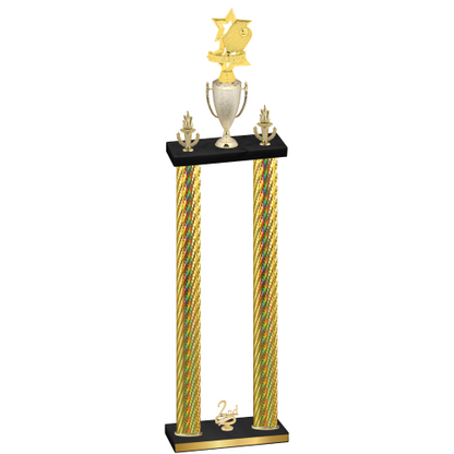 Double Gold Carbon Fiber Second Place Pickleball Trophy