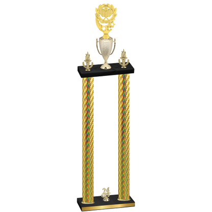 Double Gold Carbon Fiber Year Pickleball Trophy
