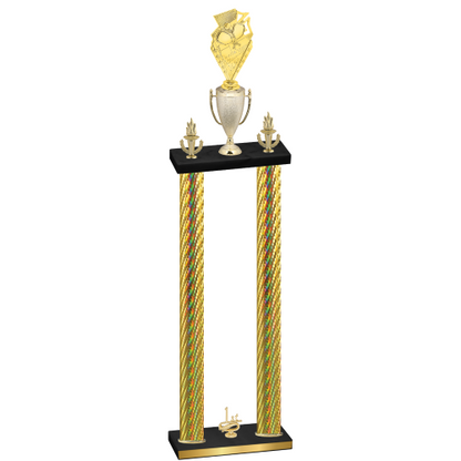 Double Gold Carbon Fiber First Place Pickleball Trophy