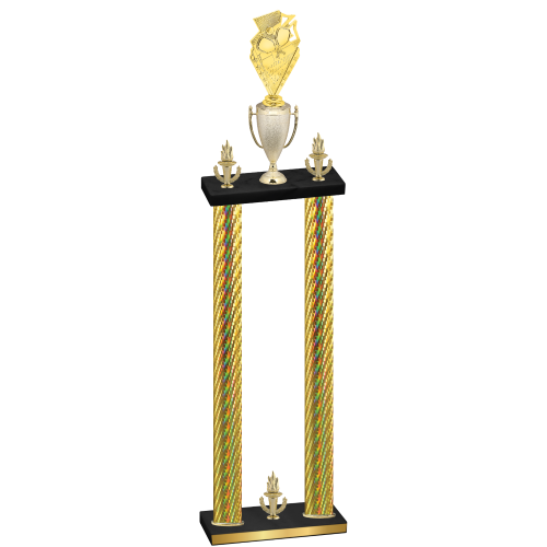 Double Gold Carbon Fiber Victory Pickleball Trophy