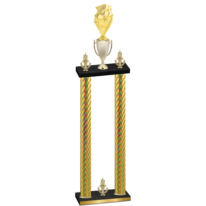 Double Gold Carbon Fiber Victory Pickleball Trophy