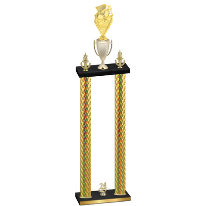 Double Gold Carbon Fiber Year Pickleball Trophy