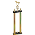 Double Gold Carbon Fiber Third Place Horses Trophy