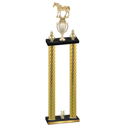 Double Gold Carbon Fiber Year Horses Trophy