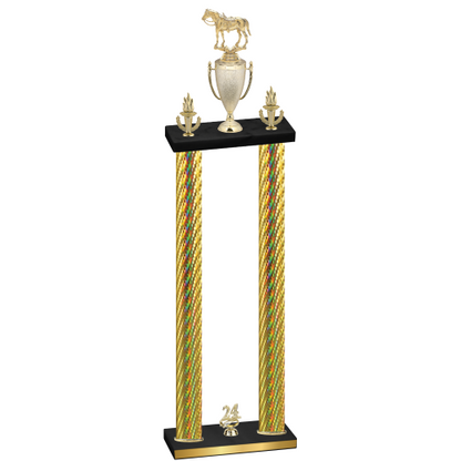 Double Gold Carbon Fiber Year Horses Trophy