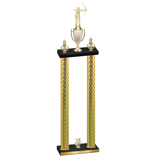 Double Gold Carbon Fiber Year Archery Trophy