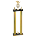 Double Gold Carbon Fiber Fourth Place Fishing Trophy