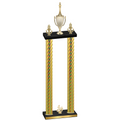 Double Gold Carbon Fiber Fourth Place Chess Trophy