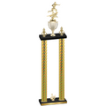 Double Gold Carbon Fiber Third Place Flag Football Trophy