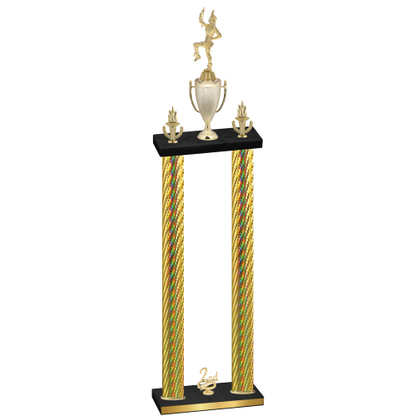 Double Gold Carbon Fiber Second Place Majorette Trophy