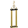 Double Gold Carbon Fiber Third Place Majorette Trophy