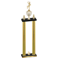 Double Gold Carbon Fiber Fourth Place Majorette Trophy