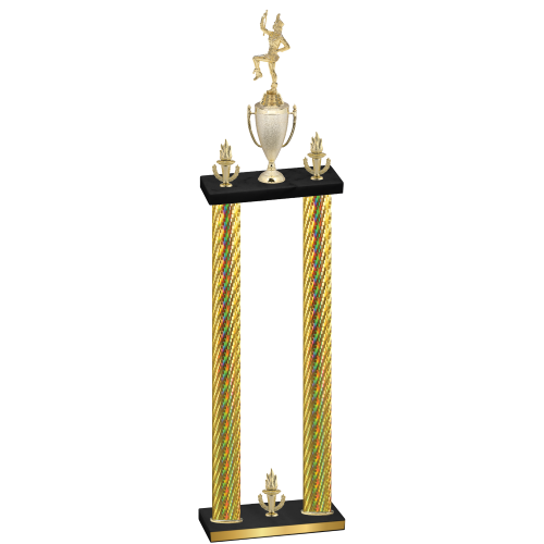 Double Gold Carbon Fiber Victory Majorette Trophy