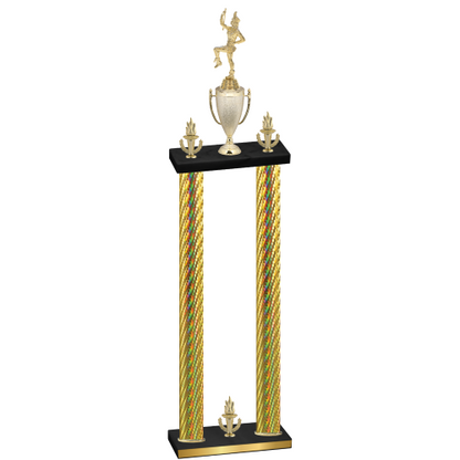 Double Gold Carbon Fiber Victory Majorette Trophy