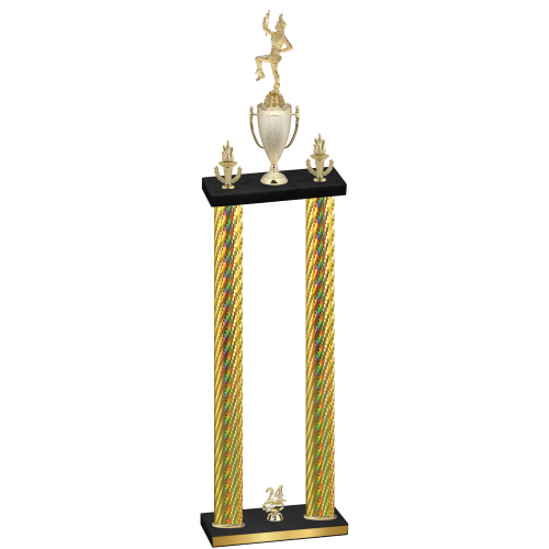Double Gold Carbon Fiber Year Majorette Trophy