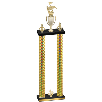 Double Gold Carbon Fiber Fourth Place Music Trophy
