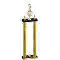 Double Gold Carbon Fiber Second Place Golf Trophy