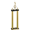 Double Gold Carbon Fiber Third Place Golf Trophy