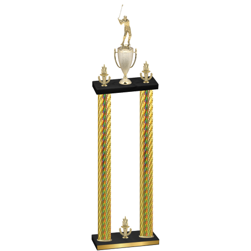 Double Gold Carbon Fiber Victory Golf Trophy