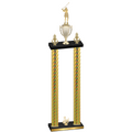 Double Gold Carbon Fiber Third Place Golf Trophy