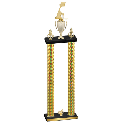 Double Gold Carbon Fiber First Place Golf Trophy