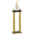 Double Gold Carbon Fiber Third Place Golf Trophy