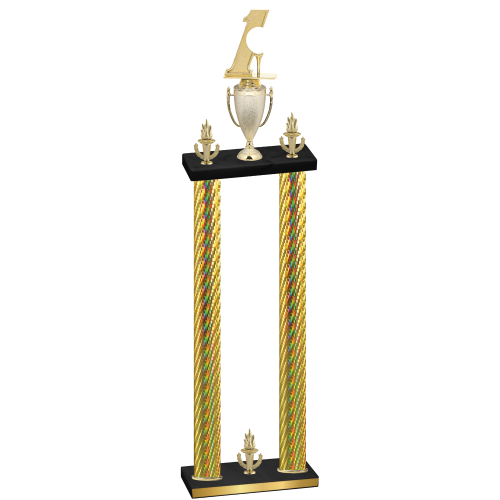 Double Gold Carbon Fiber Victory Golf Trophy