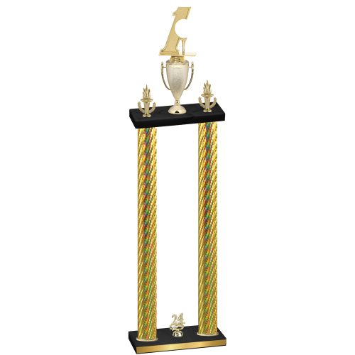 Double Gold Carbon Fiber Year Golf Trophy