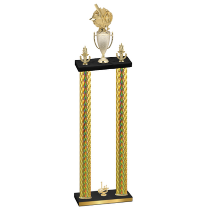 Double Gold Carbon Fiber First Place Baseball Trophy