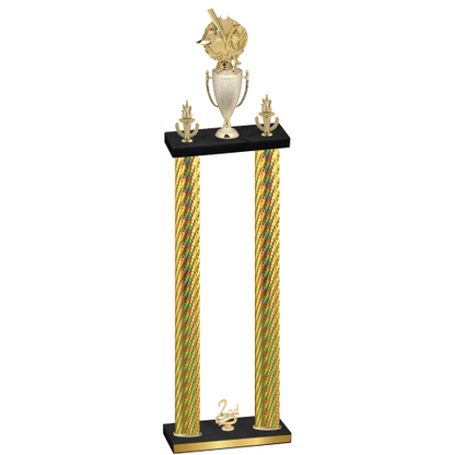 Double Gold Carbon Fiber Second Place Baseball Trophy