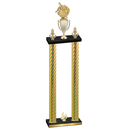 Double Gold Carbon Fiber Fourth Place Baseball Trophy