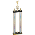 Double Silver Glacier Third Place Volleyball Trophy